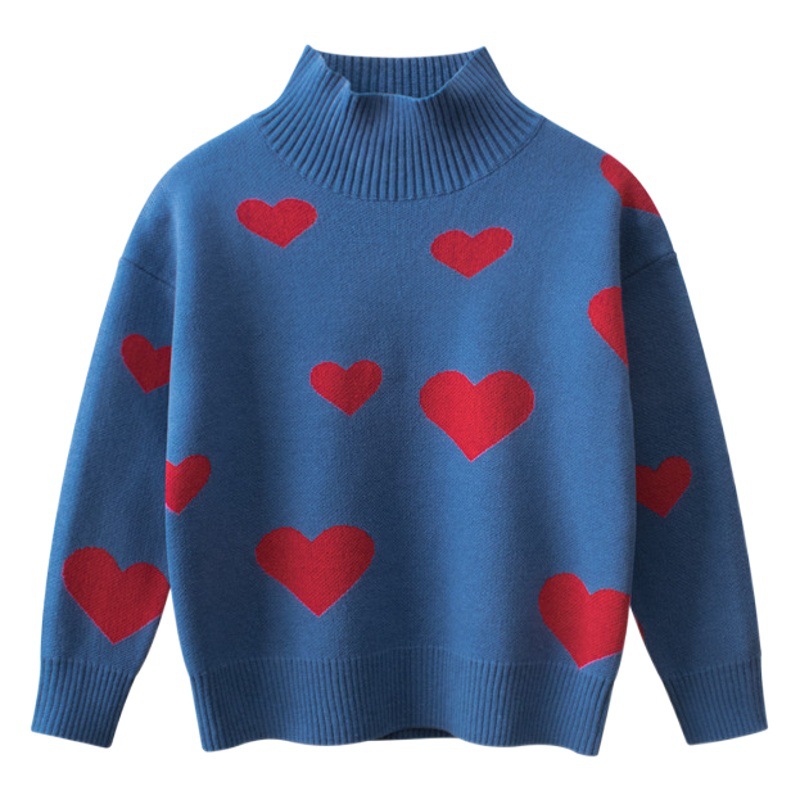 Suéteres para Niñas, Ropa Infantil Nueva de 2024, Venta al por Mayor, Cuello Alto, Otoño, Prendas de Punto Infantiles de una Pieza, Dropshipping, Suministro para Transmisión en Vivo