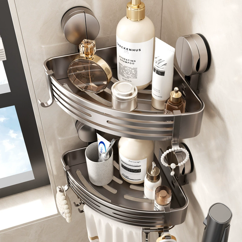 Сприсоска для ванной без перфорации Настенная ванная туалет туалет треугольная корзина угловая стойка для хранения