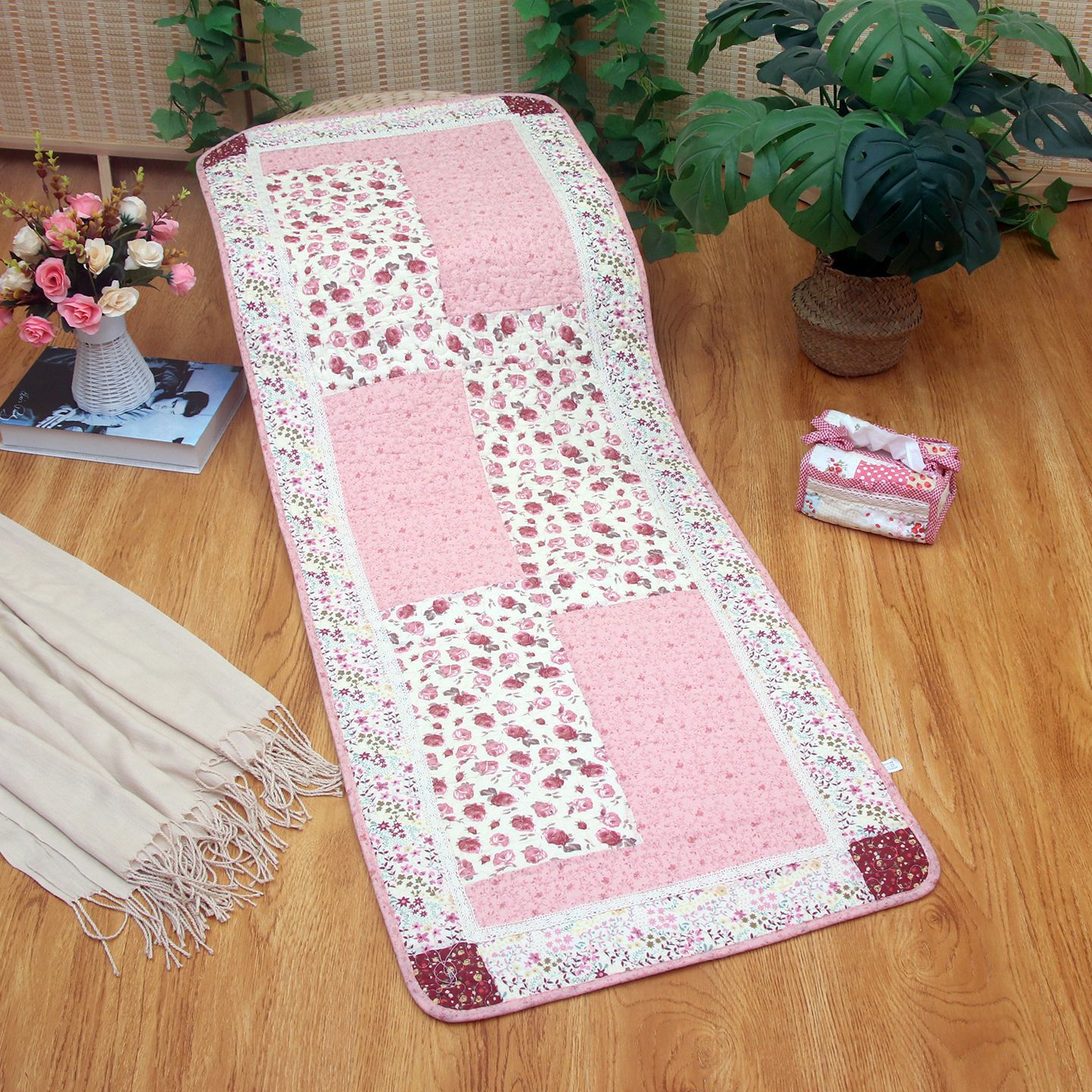Korean Cotton Bedside Mat, Door Mat, Fabric Quilted Anti-Slip Patchwork Living Room Mat [Small Wholesale]