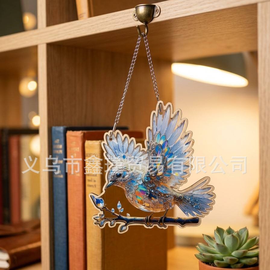 Venta caliente transfronteriza hermoso pájaro acrílico sala de estar patio colgante decoración de escena festiva colgante regalo