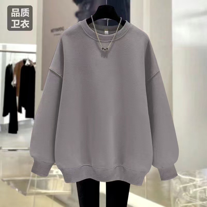 宽松长袖卫衣女秋冬季百搭减龄显瘦遮肉上衣|undefined