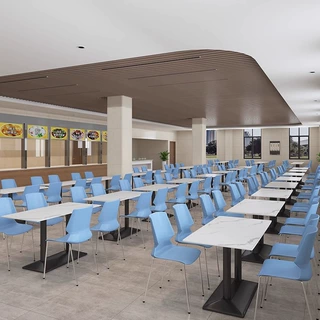 学校食堂餐桌椅员工餐厅饭堂商用岩板桌椅组合简约奶茶小吃快餐桌