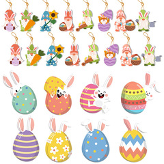 跨境Easter派對裝飾場景布置掛飾2024復活節創意裝飾8pcs吊飾批發