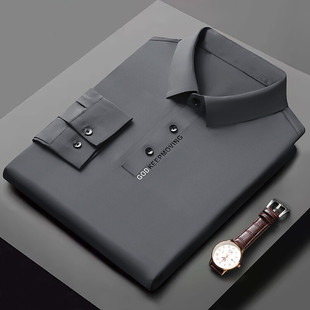 Summer Short-Sleeved Polo Shirt, Light and Mature Men's Business Casual Lapel Thin Versatile Sports T-Shirt Men's High-End a