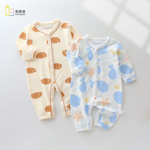 Newborn baby clothes, infant clothes, Cocos jumpsuit, long-sleeved boneless baby girl clothes