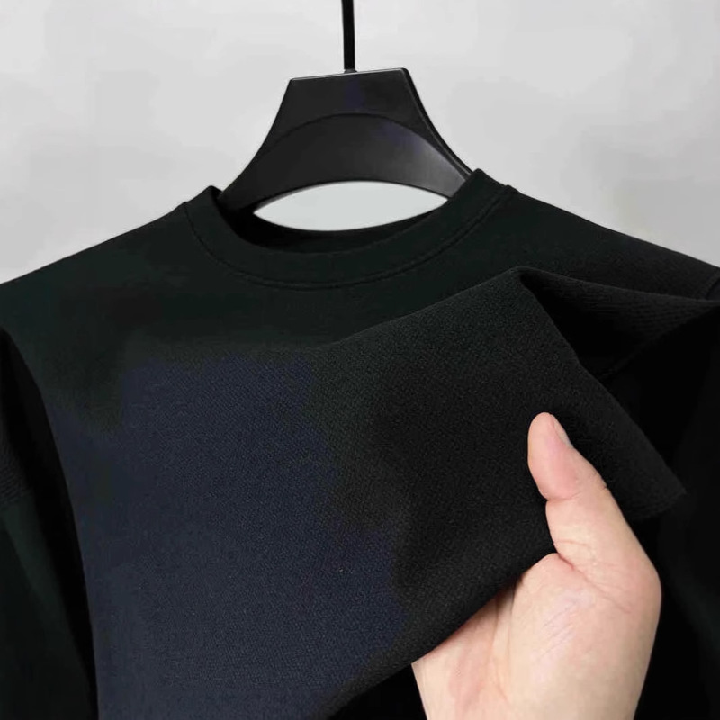 High-end Duff velvet retro bottoming shirt men's round neck autumn and winter long sleeve T-shirt men's sweater tide brand warm coat-