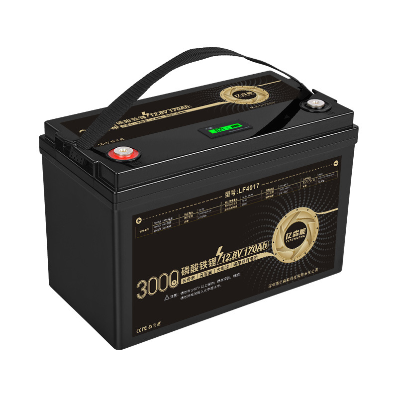 Yisenneng 12V Lithium Iron Phosphate Battery 170Ah Large Capacity 3000 Times Cycle Solar Energy Storage Backup Power Supply