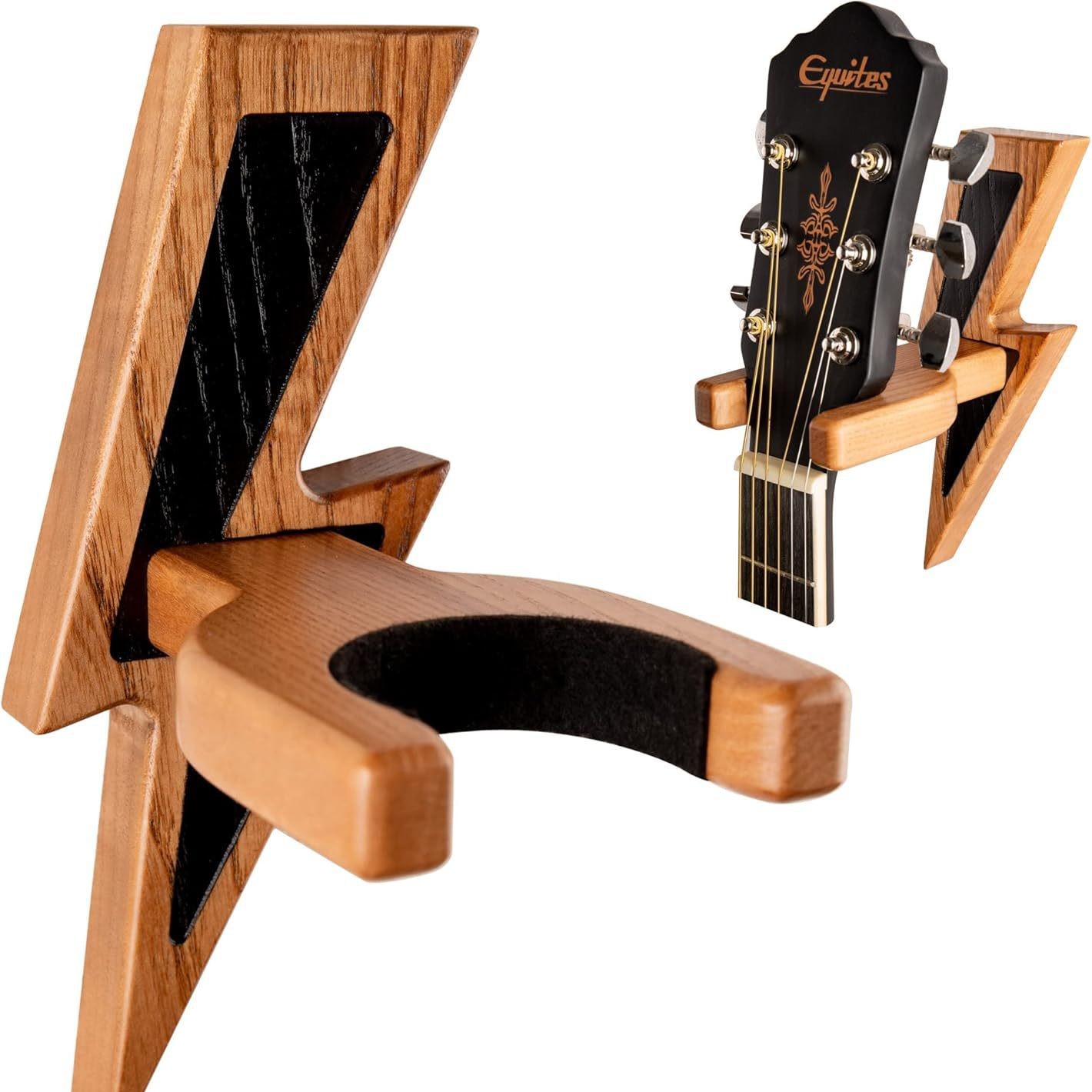 Estante de gancho de guitarra de madera Tablero de ranura de pared Soporte de guitarra eléctrica para colgar en la pared Soporte de guitarra de madera maciza Gancho de bloqueo automático