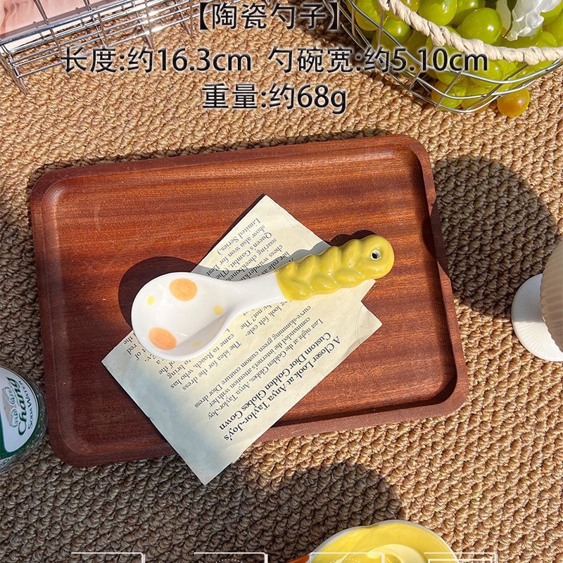 食器と食器セット クリーム風 クリエイティブ ホーム 高価値 釉下色 陶器 丼 一人用 食器 スプーン|undefined