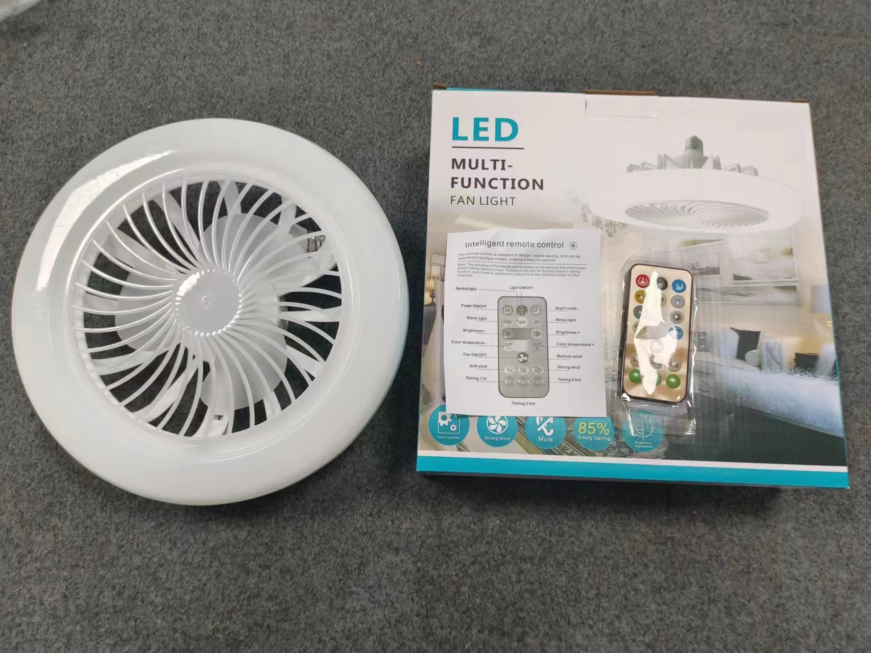 Lámpara de ventilador led Lámpara de ventilador de aromaterapia Lámpara de dormitorio Lámpara de techo Ventilador eléctrico silencioso Lámpara de restaurante de estudio LED