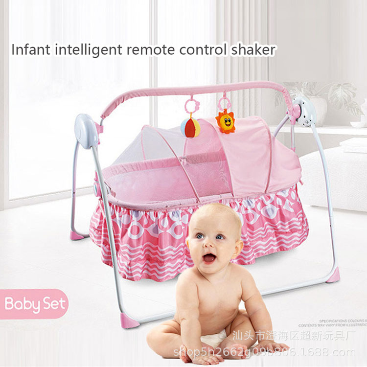 Newborn Baby Electric Cradle Bed Electric Cradle Soothing Bed Baby Intelligent Remote Control Automatic Bluetooth Cradle to Sleep