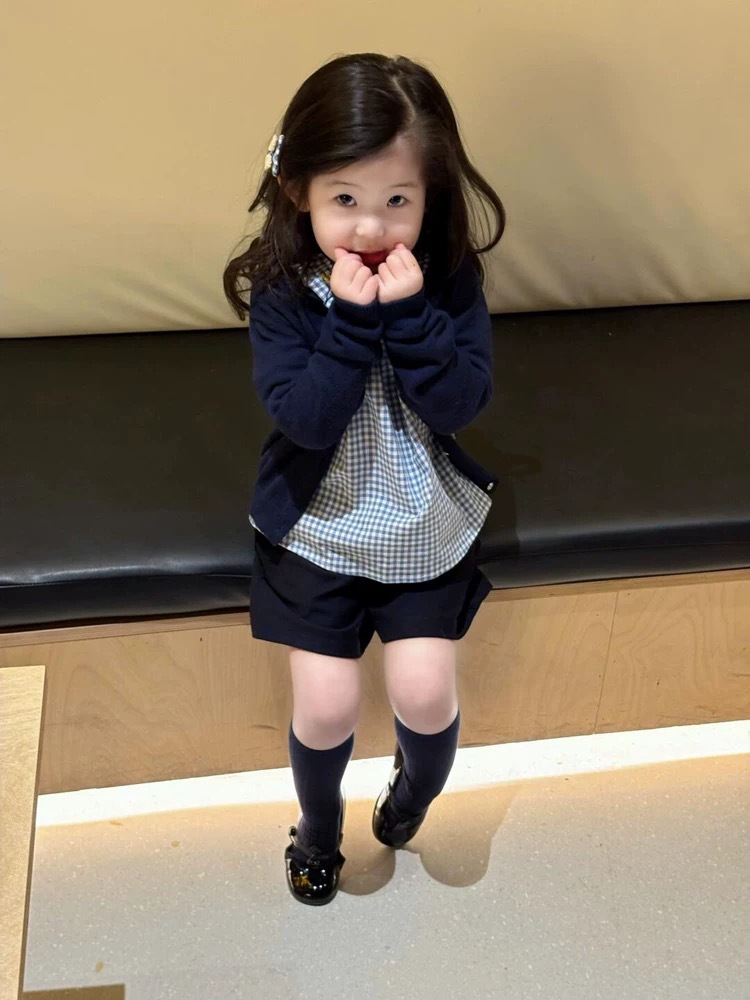 Navy blue sweater jacket / 80cm