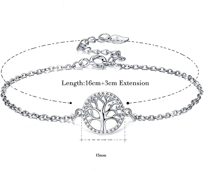 Lady Simple Style Tree Sterling Silver Plating Bracelets display picture 1
