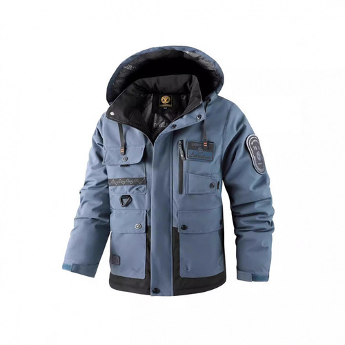 Men's Heavy Cotton Parka Outdoor Warm Cotton Jacket Winter Large Men's Hooded Coat Waterproof