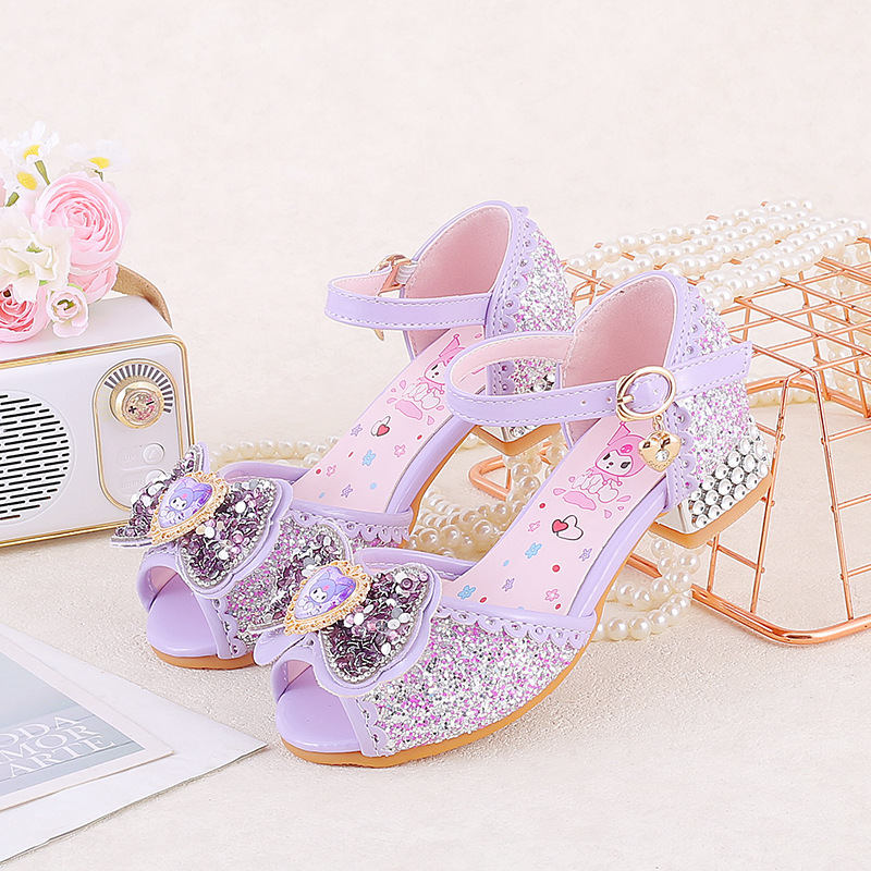 Girls' High Heeled Purple Kulomi Soft Sole Peeple Sandals Summer Little Girl's Bow Wrap Shoes Baby Leather Shoes Girls' High Heeled Purple Kulomi Soft Sole Peeple Sandals Summer Little Girl's Bow Wrap Shoes Baby Leather Shoes