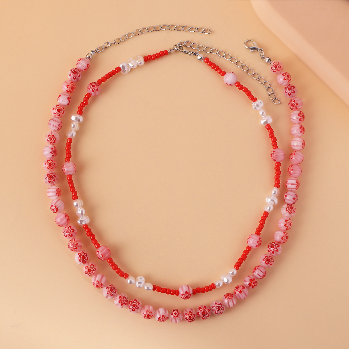 Simple Style Flower Resin Beaded Necklace display picture 5