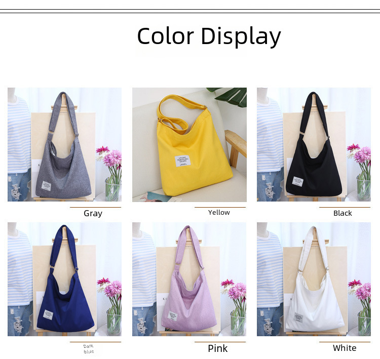 New Korean Style Simple Women's Shoulder Bag Canvas Retro Casual Women's Bag Crossbody Bag Large Capacity Canvas Bag Supply_voghion.com