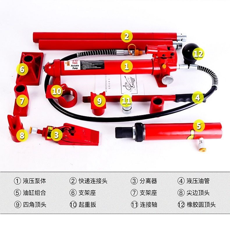 10-ton multifunctional detachable hydraulic 0kg jack, 4-ton sandboard iron box sheet metal separation jack, auto repair tool accessories