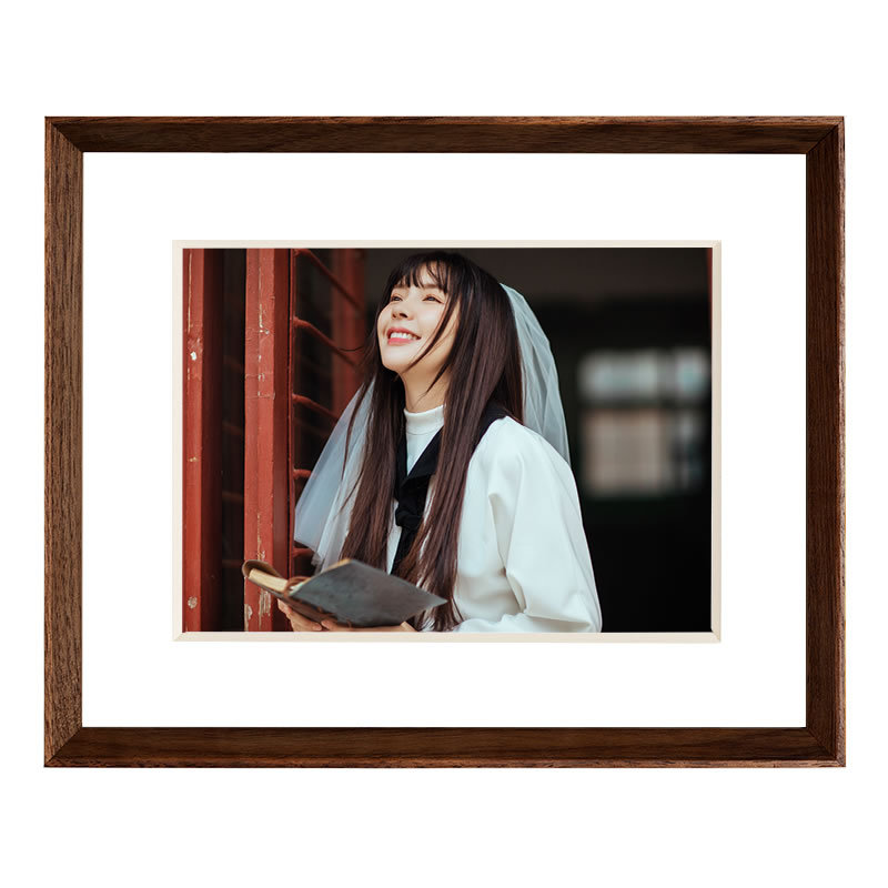 實木打印洗照片做成婚紗照相框情侶擺台6寸相片帶結婚照掛牆8寸