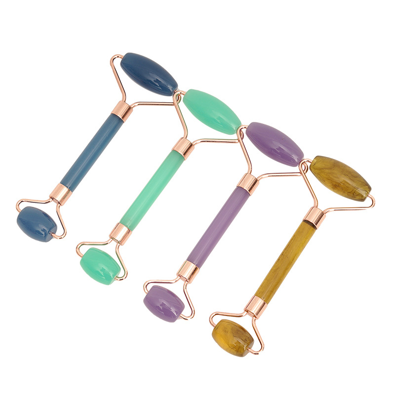 Rodillo de masaje facial doble de resina/cera de abejas, venta al por mayor de fábrica