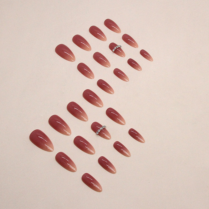 Minimalist Chain Instagram Style Pure Desire Gradual Mature Beauty Almond False Wearing Nail_voghion.com
