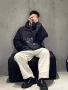 男女连帽裂纹艺术卫衣