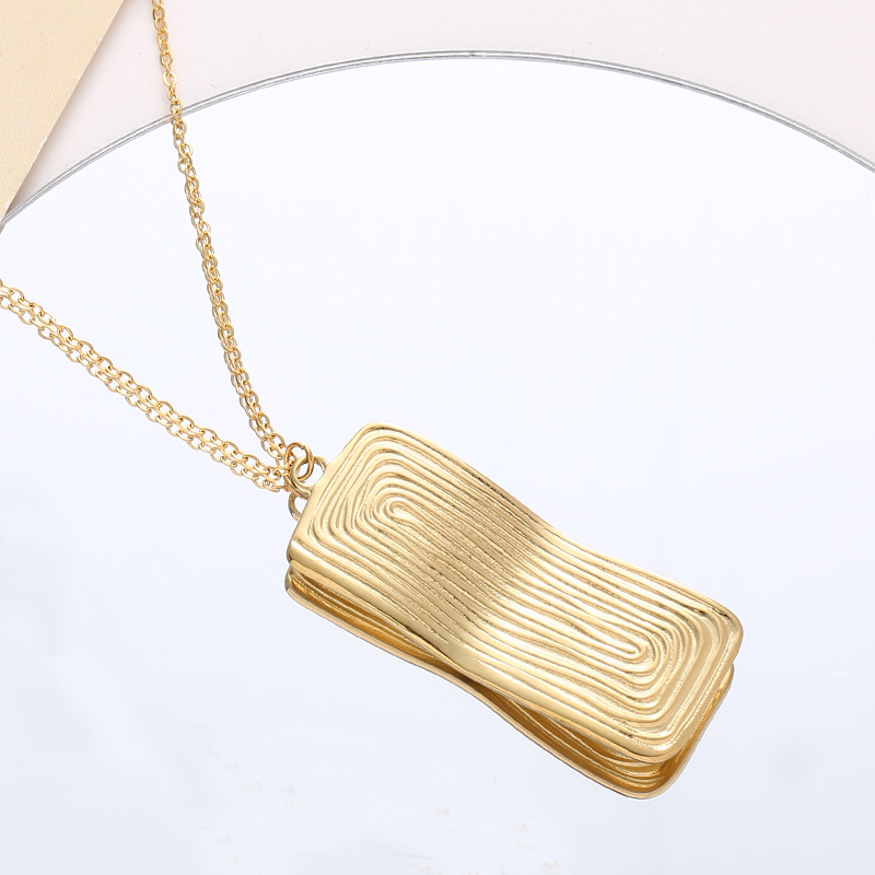 Solid Color Pattern Spring&Summer Season Women's Gender Wholesale Jewelry Vacation Classic Style Solid Color 304 Stainless Steel Plating Cable Chain Pendant Necklace