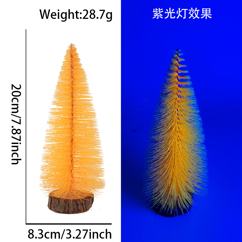 Amazonas mini árbol de Navidad fluorescente color pines de árbol de Navidad ventana decoración de escritorio imitación decoración de árbol pequeño