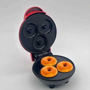 Cross-border three-hole mini donut machine household double-sided heating breakfast machine Net red mini cake round cake machine light