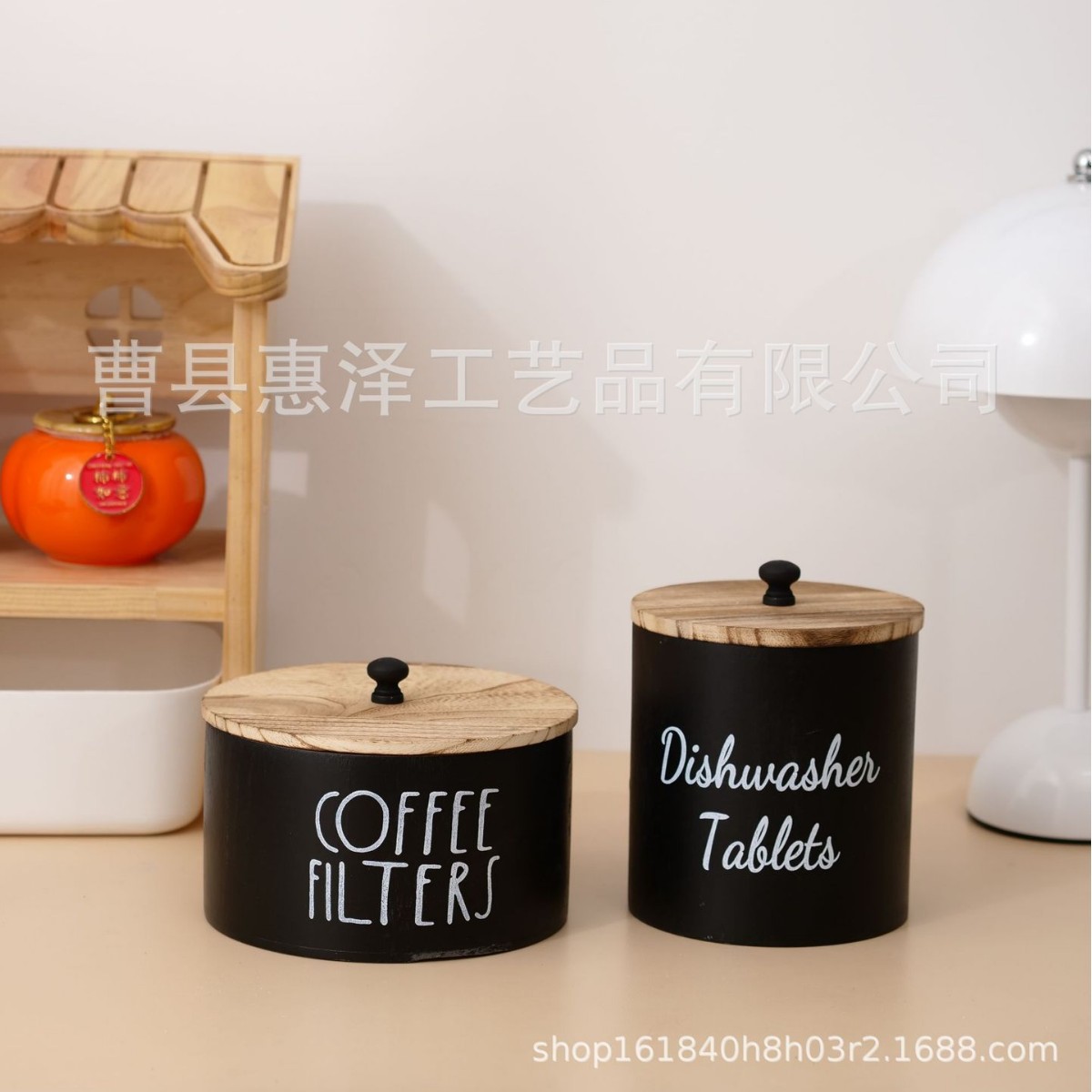 Wooden Coffee Filter Storage Box Cross-Border Wholesale Retro Country Style Coffee Filter Paper Coffee Filter Wooden Box