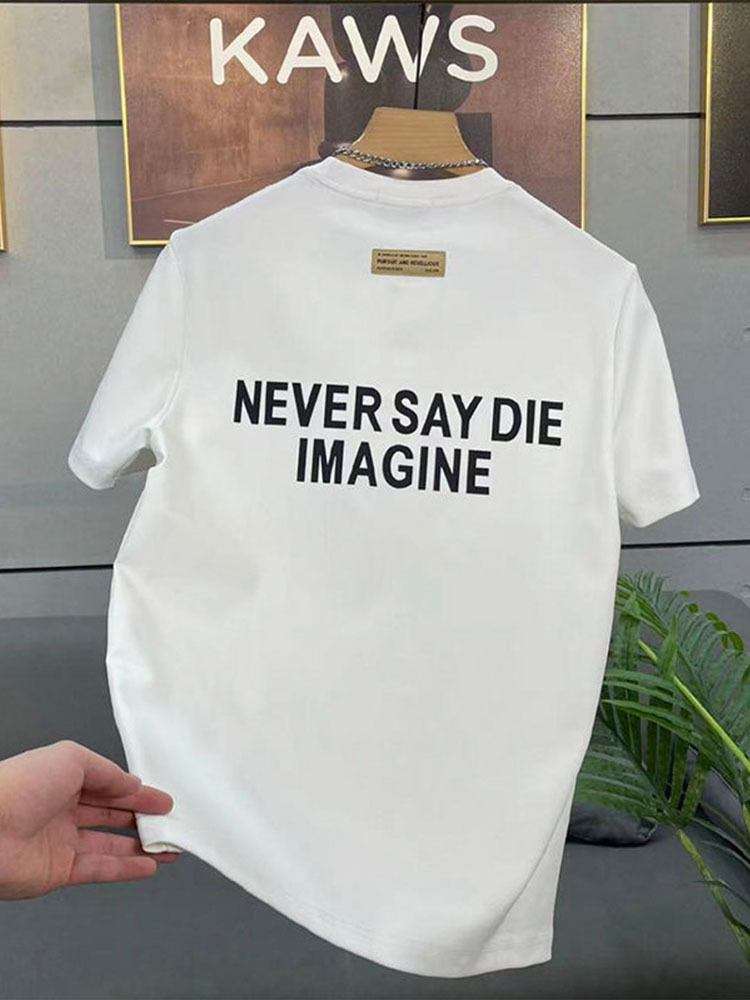 T-shirt à manches courtes en pur coton pour hommes, coupe cintrée, col rond, avec filet, nouvelle collection printemps/été_voghion.com