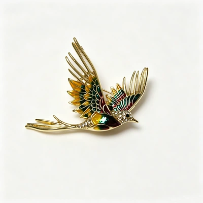 rhinestone brooch three-dimensional pin badge – Yaxa sancaqları - bird-b0004