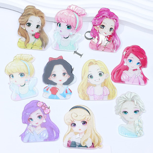 Cute Princess blonde doll diy acrylic patch Princess children hair accessories hairpin accessories refrigerator stickers