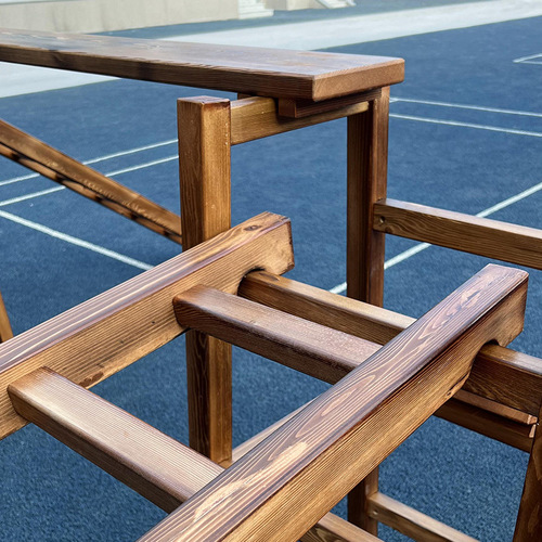 Outdoor Children's Carbonized Climbing Frame from Angi: 16-Piece Wooden Set for Sensory Integration and Balance Training