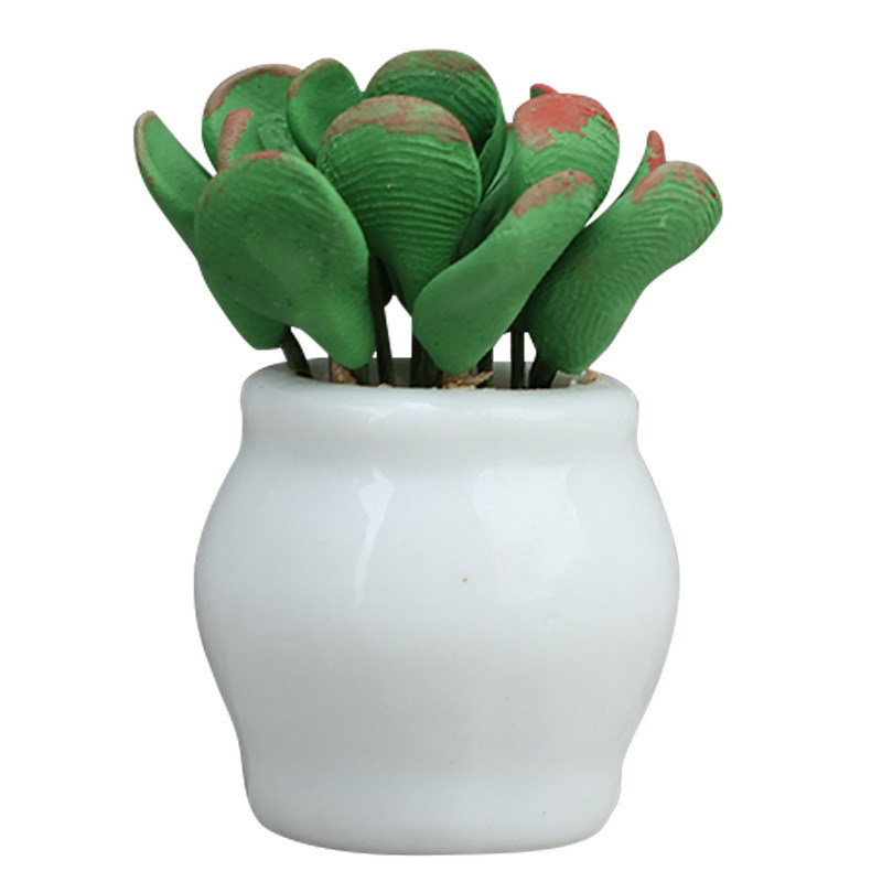 1:12 Dollhouse Mini Furniture Room Decoration Accessories Clay Flower Pot Ornaments Artificial Flowers 5