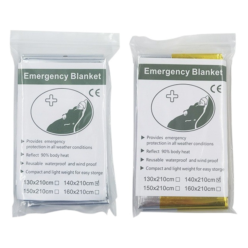 Manta de primeros auxilios portátil al aire libre Manta de aislamiento de emergencia de maratón desechable Manta de rescate de campamento al por mayor