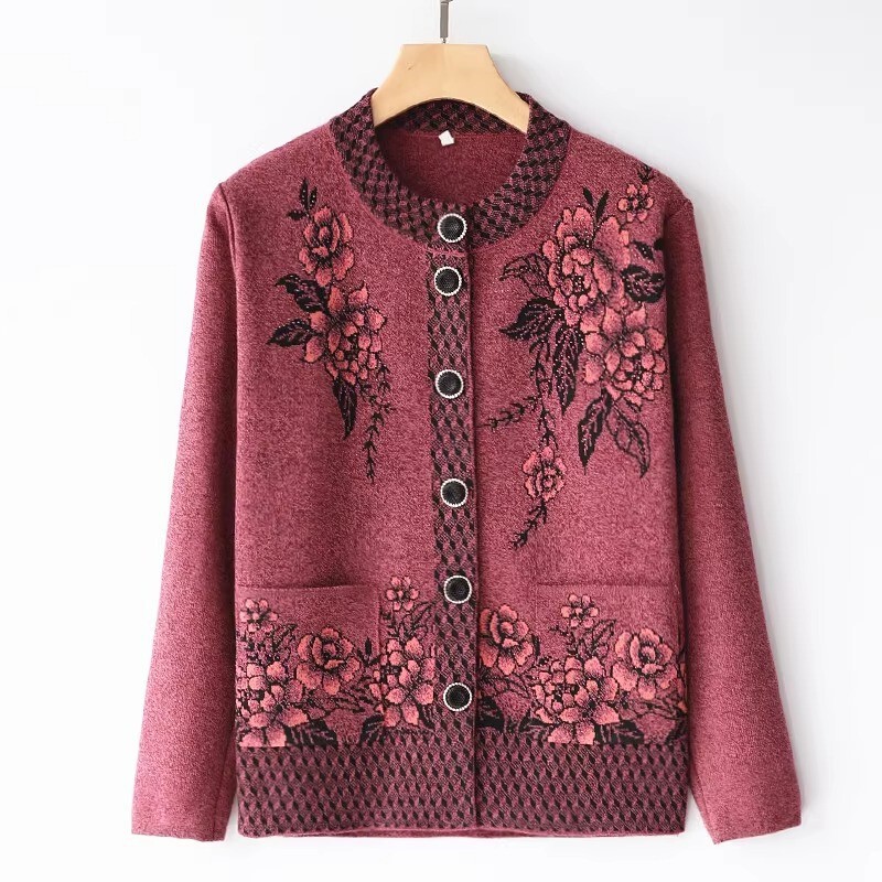 Source Factory Grandma Knitwear for the Elderly Spring Autumn Winter Tops for Middle-Aged and Elderly Mothers Women's Knitwear Cardigan Jacket Source Factory Grandma Knitwear for the Elderly Spring Autumn Winter Tops for Middle-Aged and Elderly Mothers Women's Knitwear Cardigan Jacket