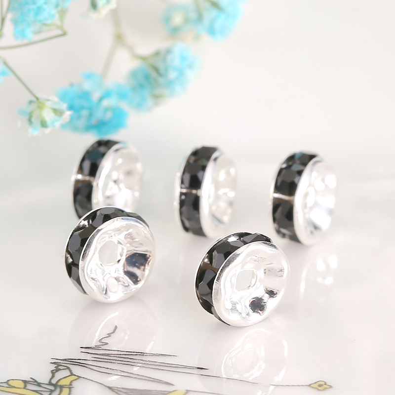 100 PCS/Package Diameter 10mm Diameter 6 Mm Diameter 8mm Metal Rhinestones Round Polished Spacer Bars display picture 23