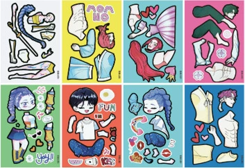Cartoon children's sticker, stickers, does not require cutting, scheduler