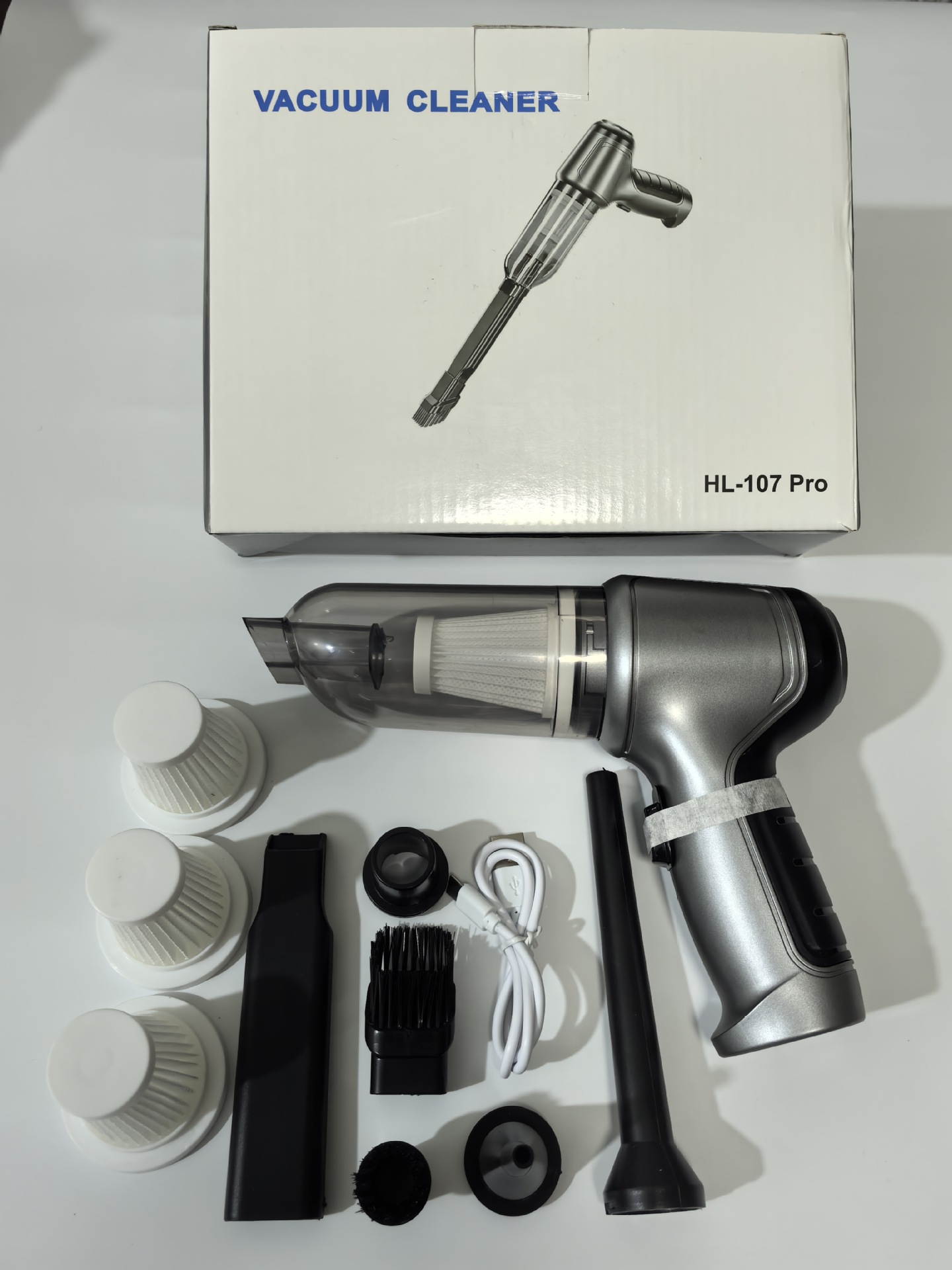 Aspiradora inalámbrica transfronteriza - Soplador de polvo sin escobillas de alta potencia, dual uso (coche y hogar), limpia grietas de puertas, ventanas y sofás