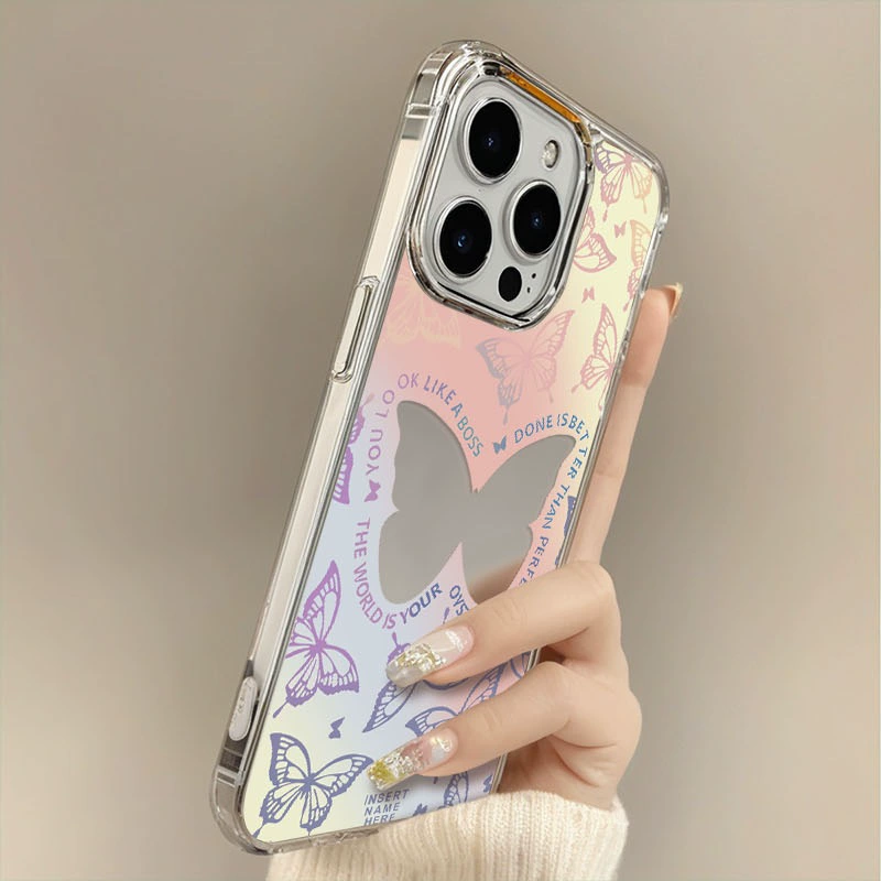 Apple, совместимый чехол для iPhone 15, зеркальный эффект