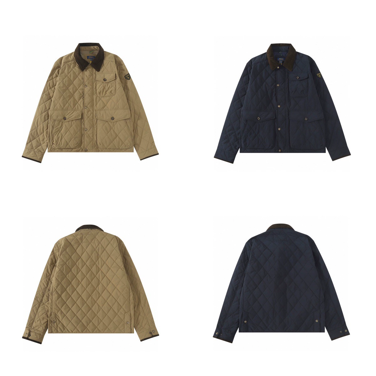 Ralph lauren, classic retro down jacket with diamond pattern