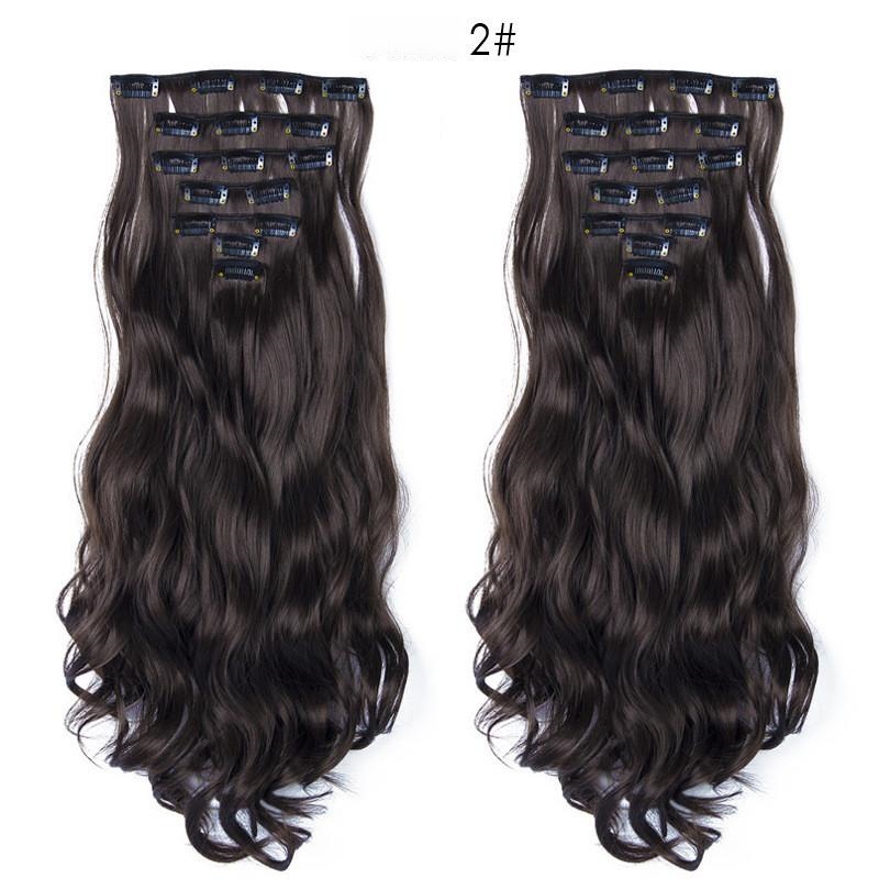 Extensión de Cabello Rizado con Clips BB Set de 7 de Fibra Térmica, Invisible, para Mujeres