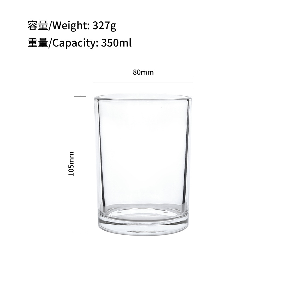 Hot sale Amazon de alta calidad vidrio transparente vela taza taza de frasco de frasco de frasco de frasco 80 90