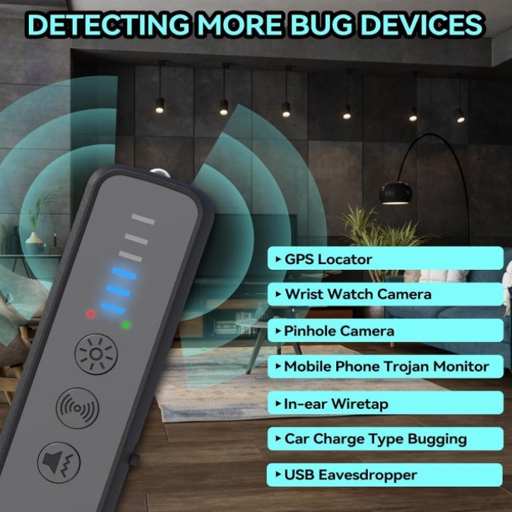 酒店防偷拍红外摄像头检测仪反窃听无线信号探测器防追踪探测仪器