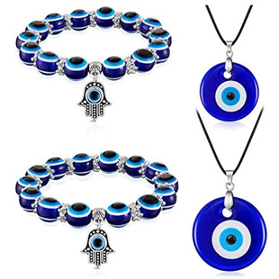 Amazon Turkish Blue Eye Bracelet Necklace Evil Eye Glass Pendant Jewelry Handmade Glass