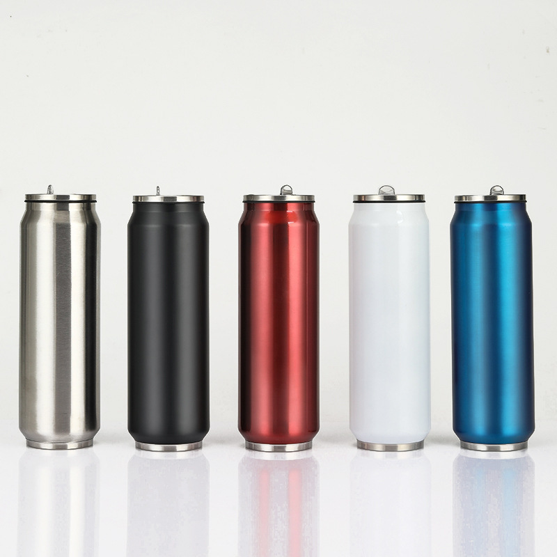 Sublimación térmica creativa de acero inoxidable aislamiento de alta capacidad lata de cola taza de agua de paja de estudiantes taza de regalo personalizada