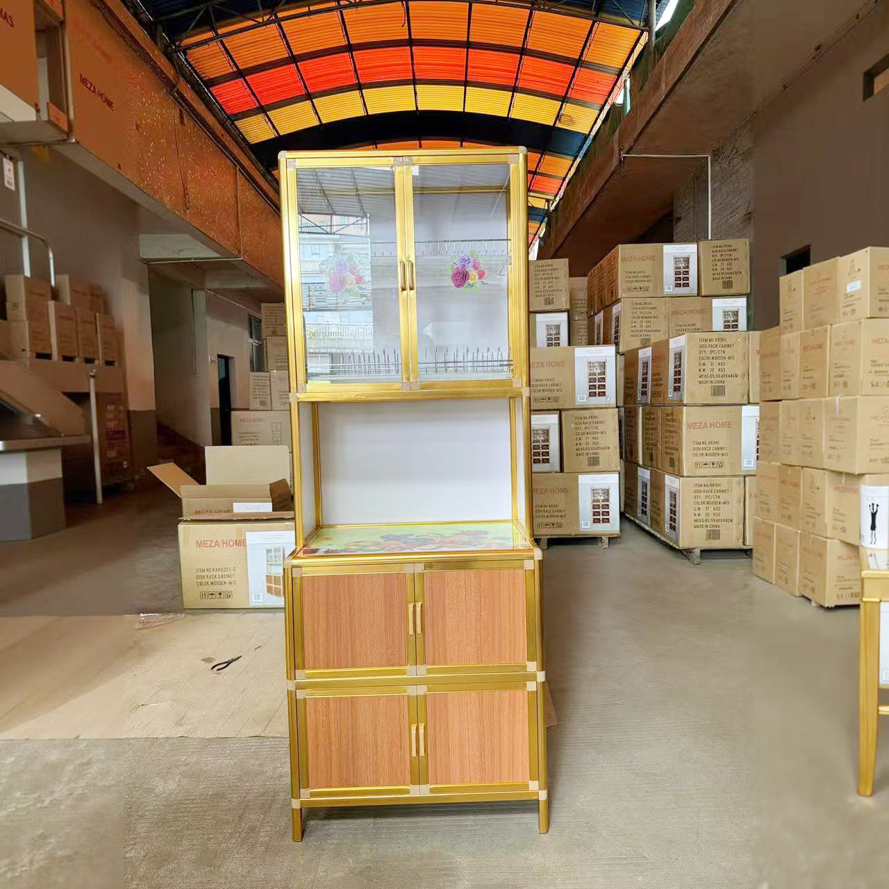 Nuevos productos armario casero armario de cocina rural armario de almacenamiento armario de alquiler armario de aleación de aluminio simple armario de almacenamiento