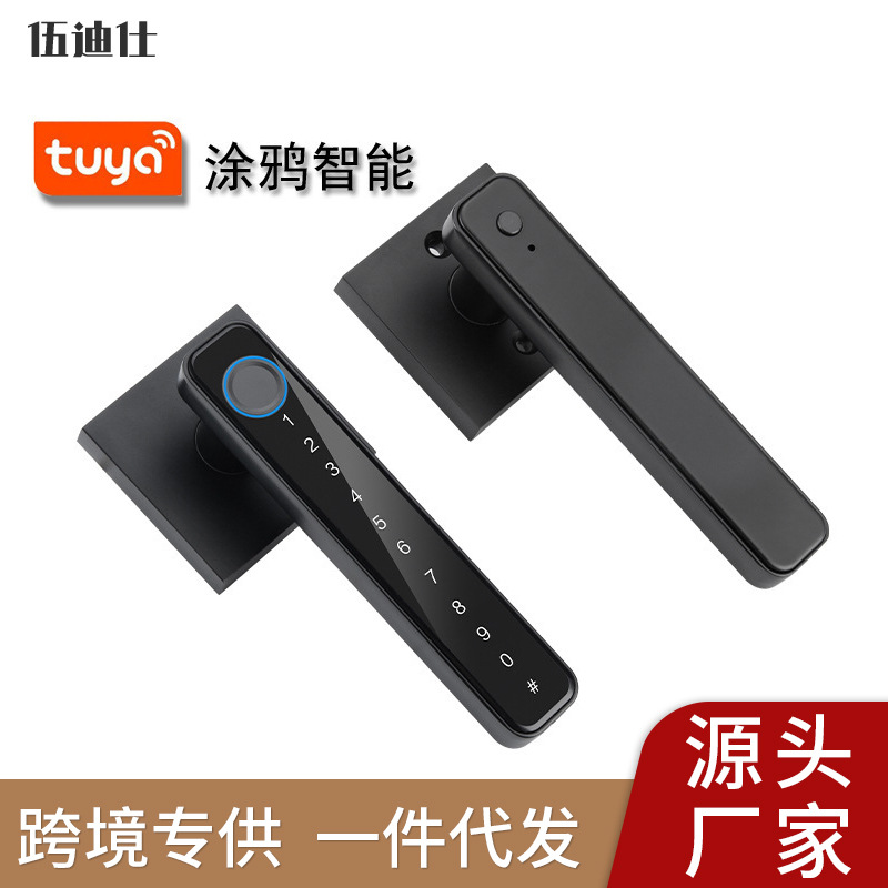 跨境木门指纹锁涂鸦蓝牙房门智能锁一握开密码锁球形室内门电子锁