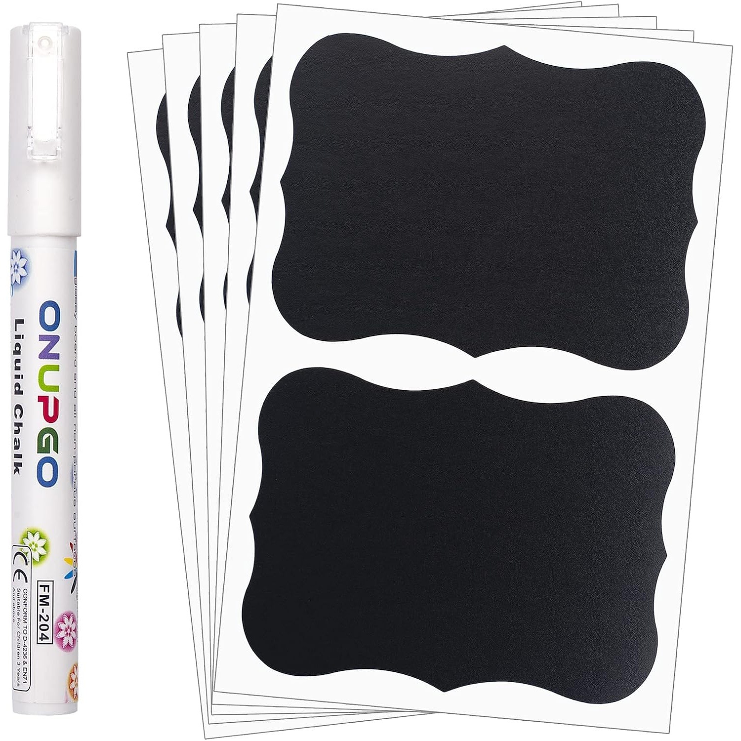 48片可擦写黑板贴纸防水再用适用于玻璃罐收纳装饰